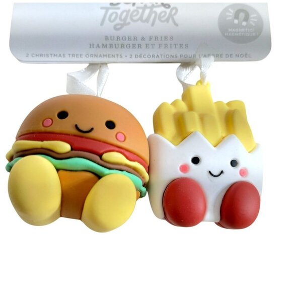Hallmark Better Together Burger and Fries Magnetic Christmas Tree Ornament - Picture 1 of 5